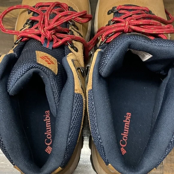 MensNewton Ridge Plus II Suede WP Hiking Boot Elk Sunset Red Tan Navy 13 - Picture 8 of 12